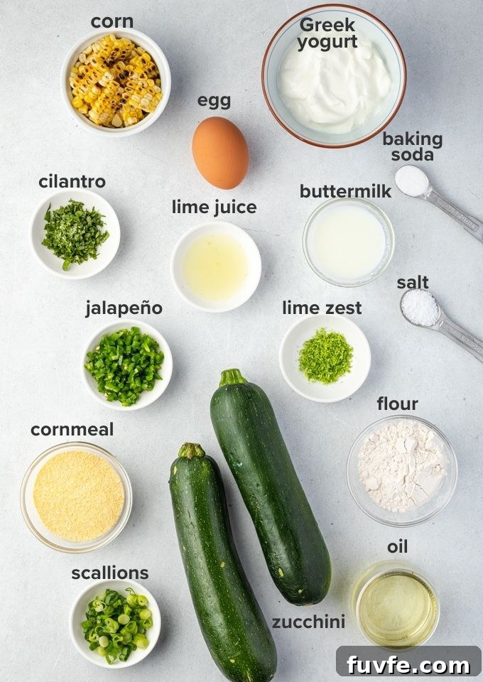 Zucchini fritters recipe ingredients