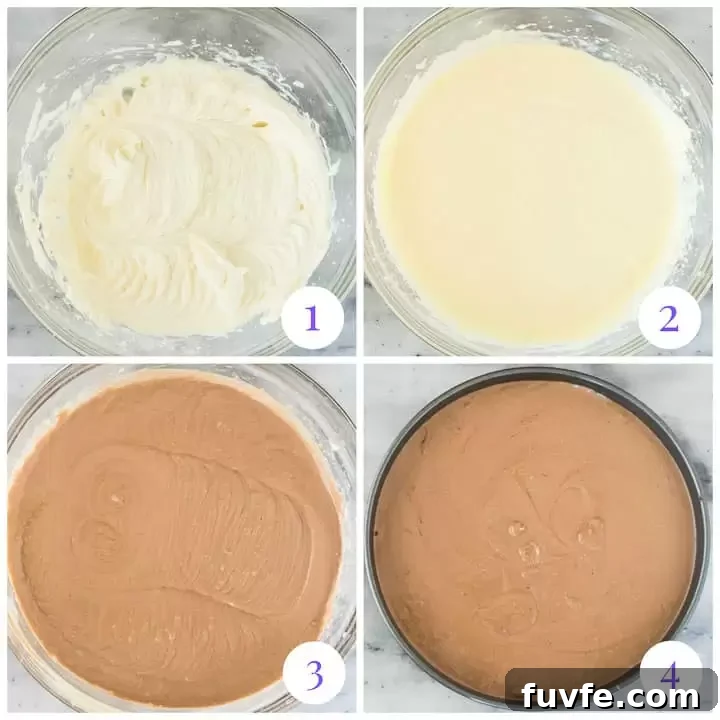 how to make chocolate amaretto cheesecake filling