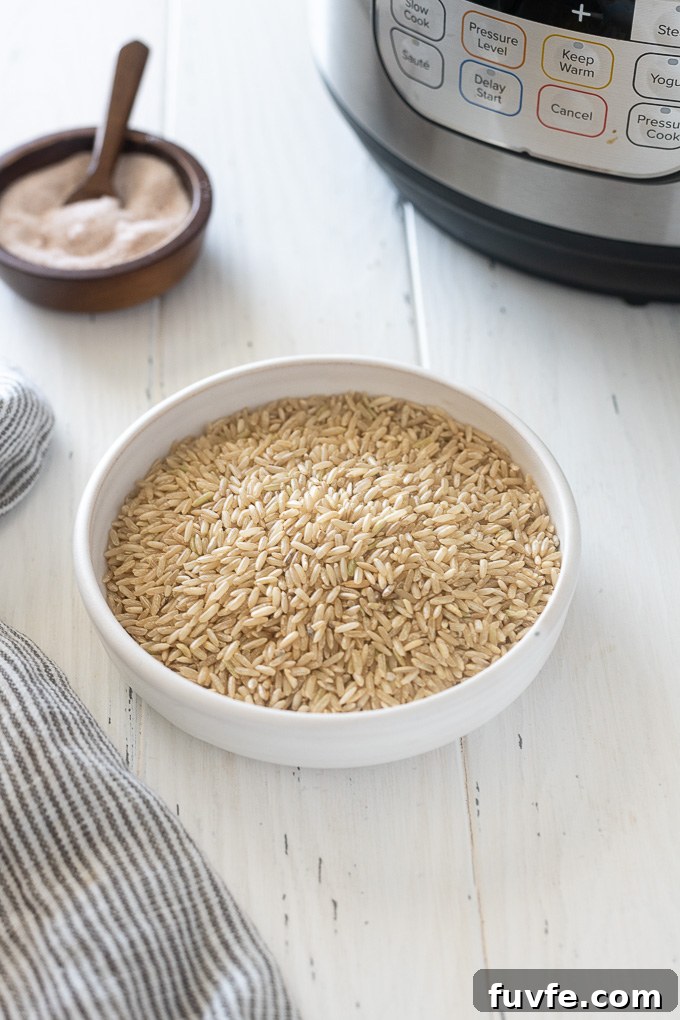 Fluffy Instant Pot Brown Rice in 20 Minutes 4 Instant pot brown rice recipe ingredients