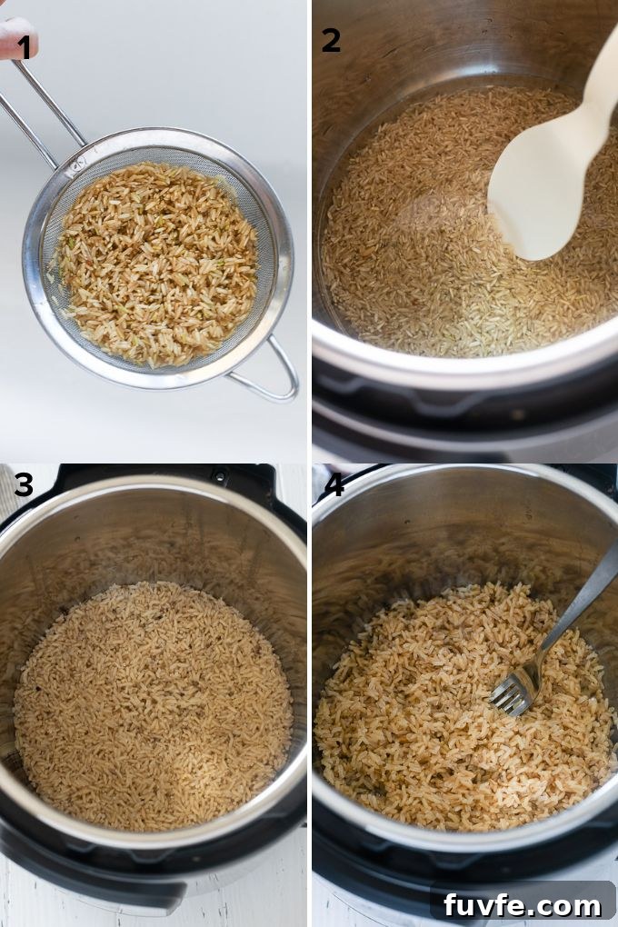 Fluffy Instant Pot Brown Rice in 20 Minutes 5 How to make brown rice in instant pot