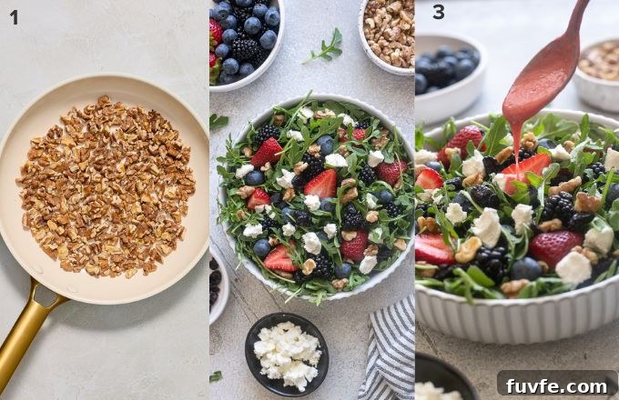 Fresh Berry and Arugula Salad Recipe with Goat Cheese 4 How to make arugula goat cheese salad.