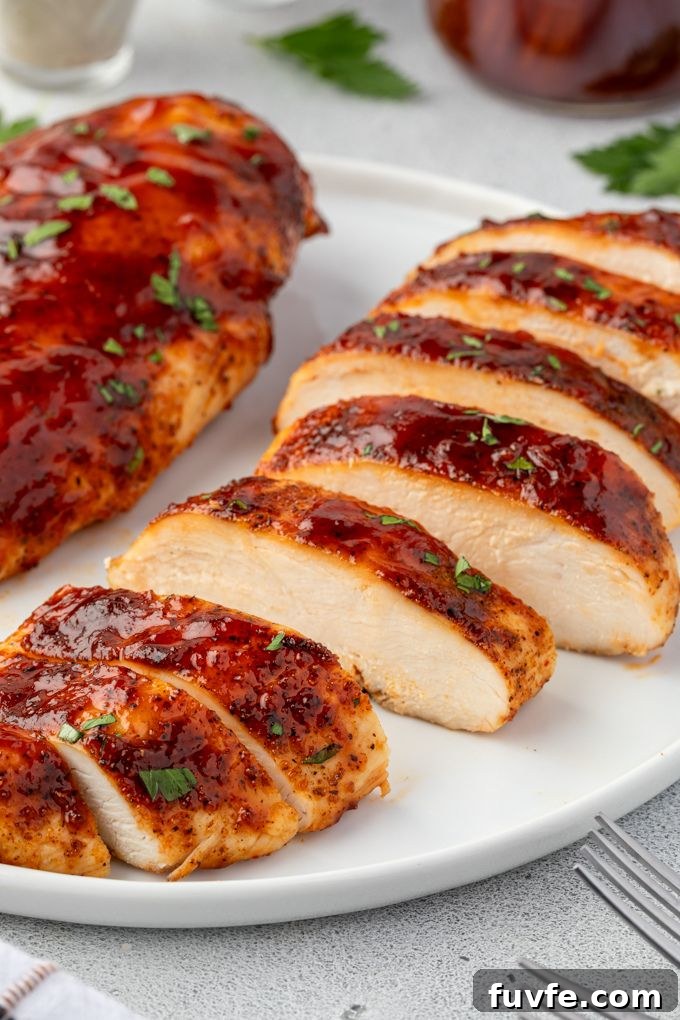 Air Fryer BBQ Chicken Recipe: Crispy and Juicy 7 Air fryer bbq chicken sliced on a white plate
