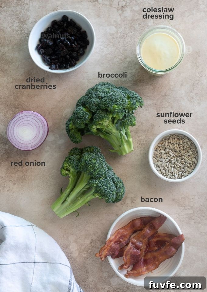 Crunchy Broccoli Salad with Bacon and Creamy Dressing 4 Broccoli salad recipe with bacon ingredients