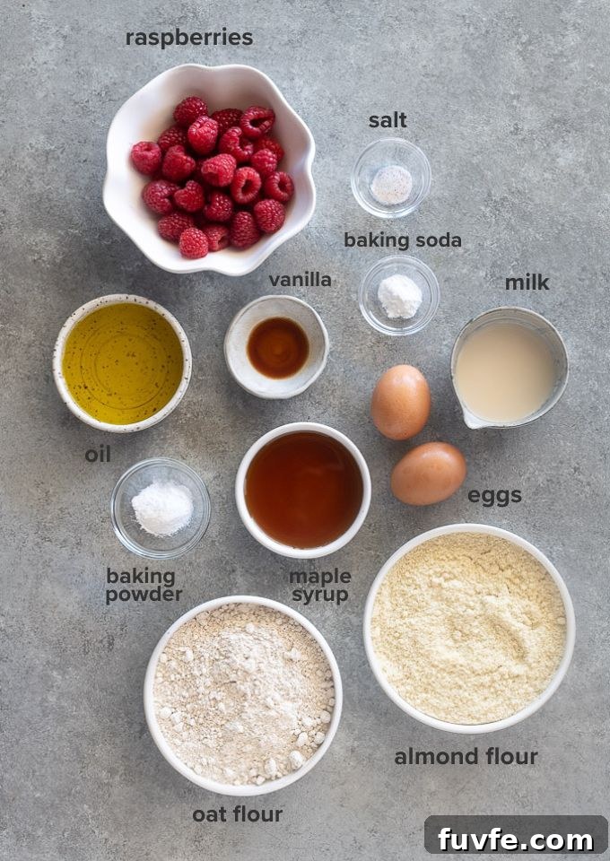 Raspberry muffin recipe ingredients