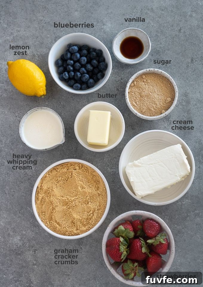 American flag no bake cheesecake recipe ingredients