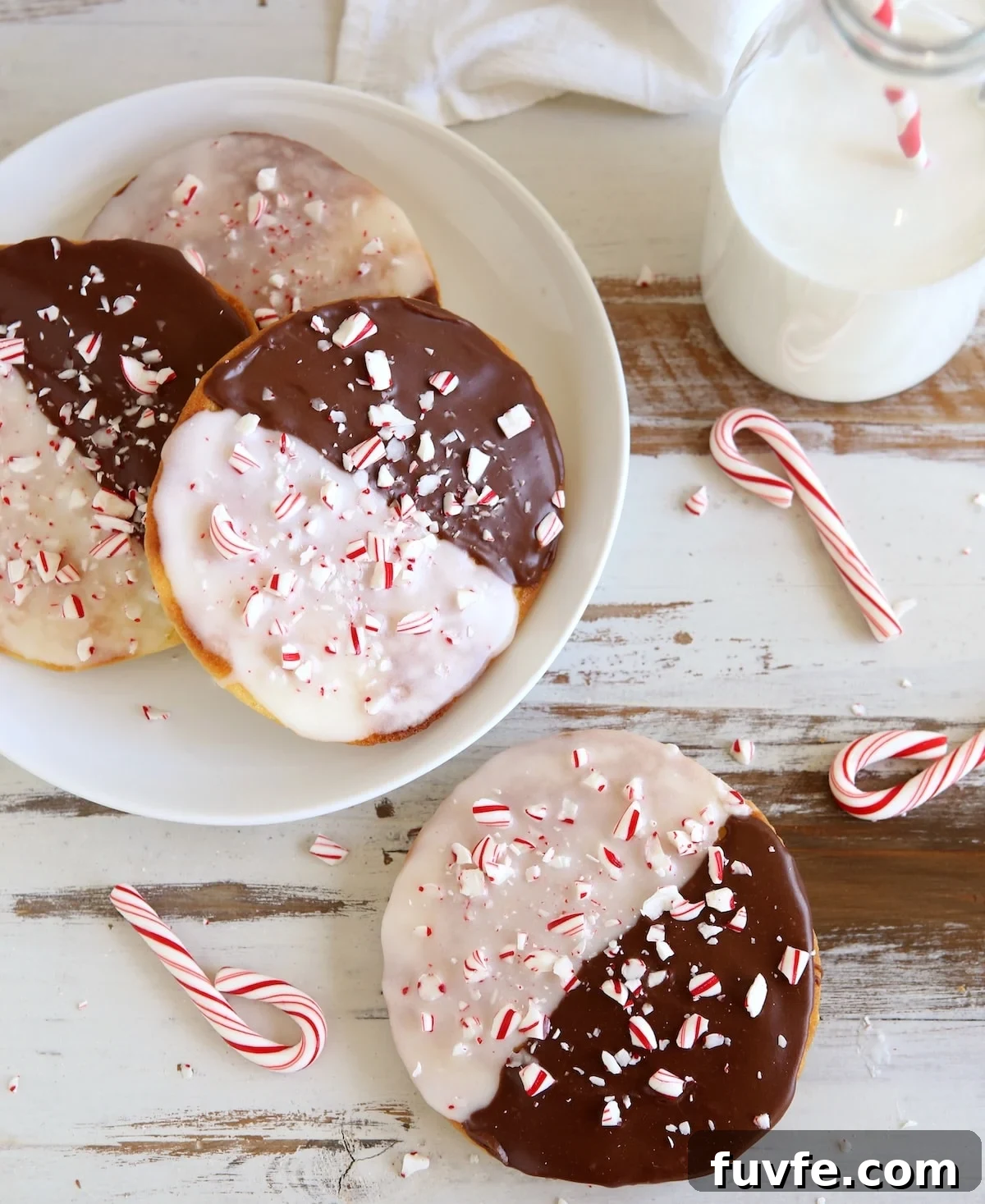 Peppermint Black & White Cookies | completelydelicious.com