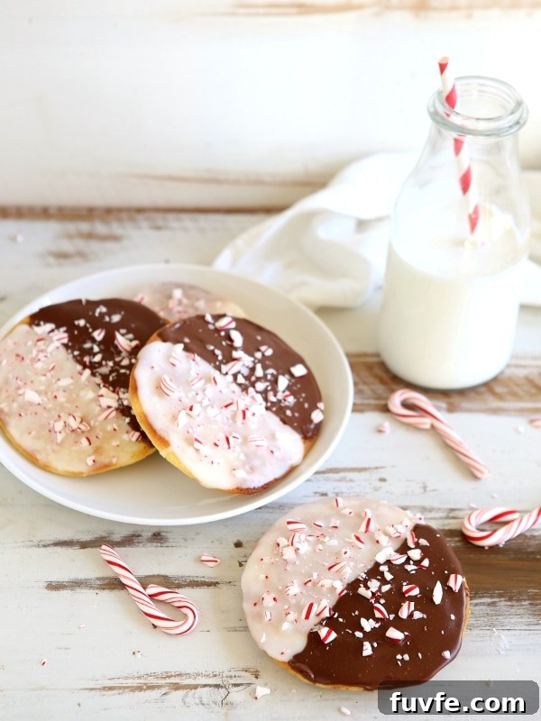Peppermint Black & White Cookies | completelydelicious.com