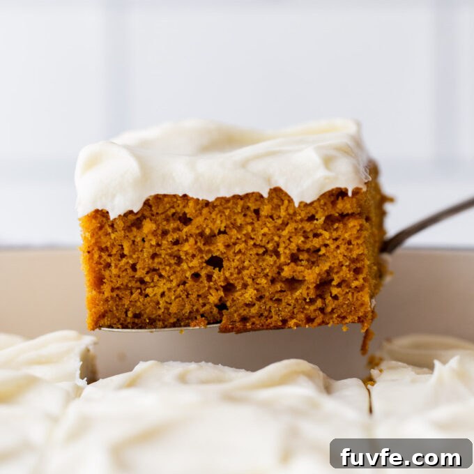 Slice of pumpkin cake.