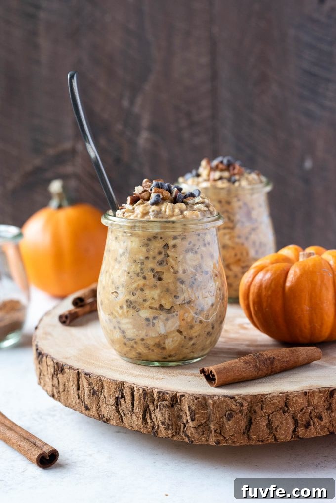Pumpkin overnight oats in jars