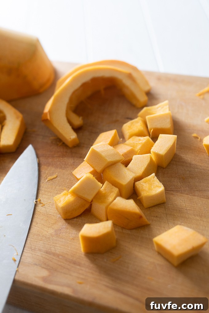 How to Cut a Pumpkin for Carving and Cooking 7 How to cube pumpkin