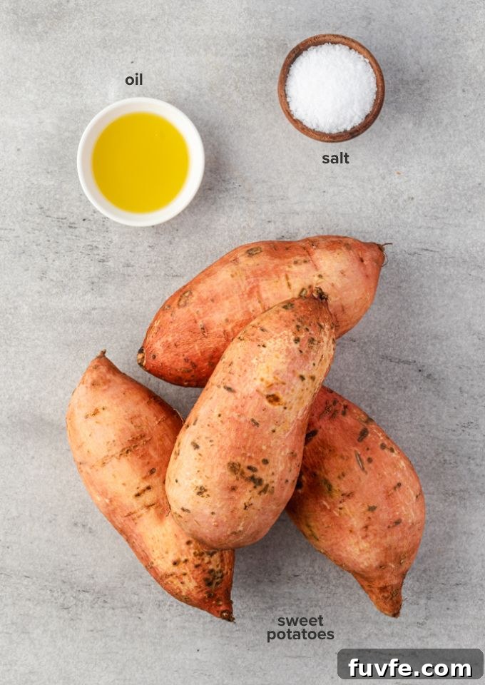 How to Bake Sweet Potatoes for Tender, Caramelized Flavor 4 Baked sweet potato recipe ingredients