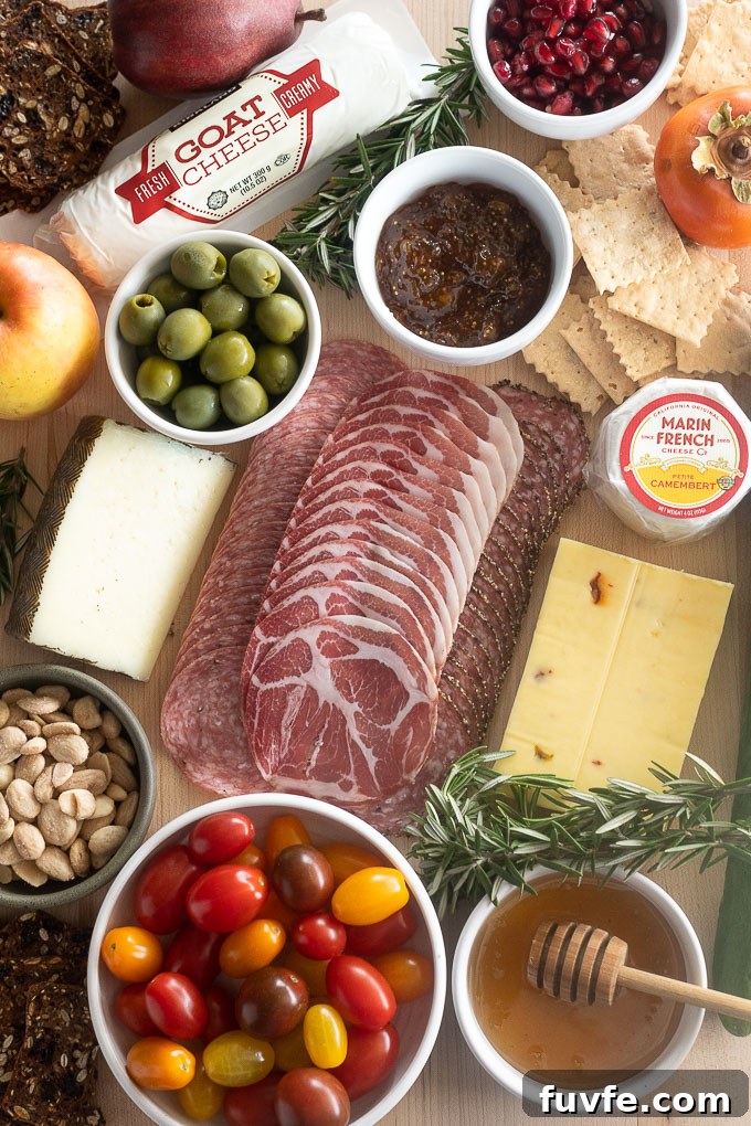 Christmas tree charcuterie board ingredients