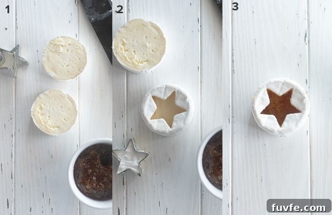How to make petite camembert or baby brie star charcuterie tree topper