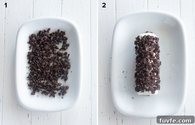 How to make cranberry goat cheese log