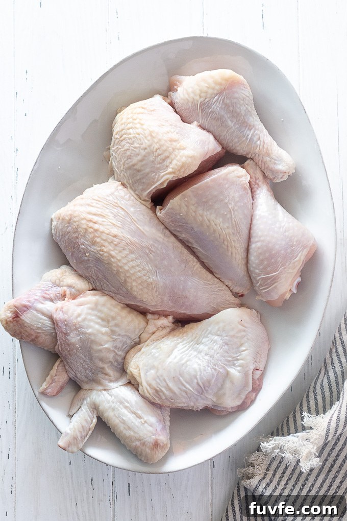 How to Cut Up a Whole Chicken: Step-by-Step Guide 8 Cut up whole fryer on a platter