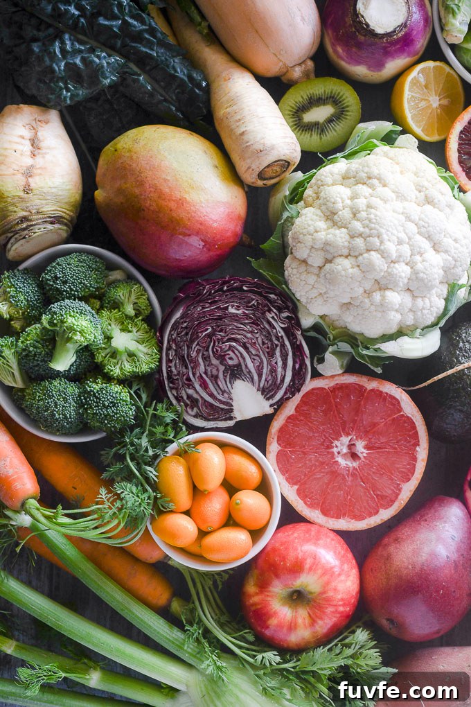 Winter season foods including brussels sprouts, fennel, pears and more
