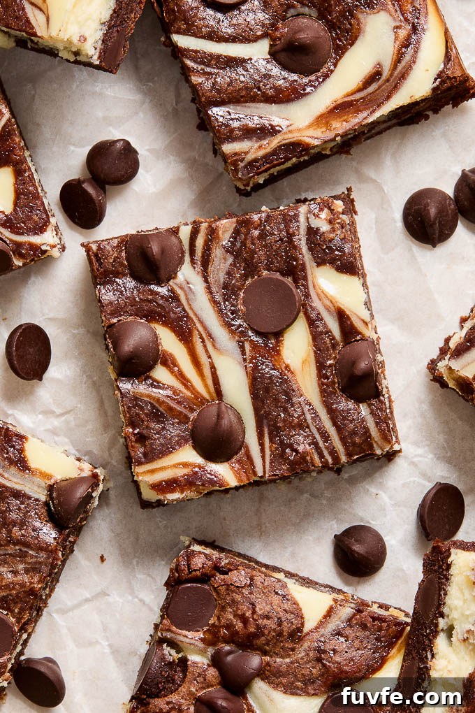 Cheesecake brownies with dark chocolate chips