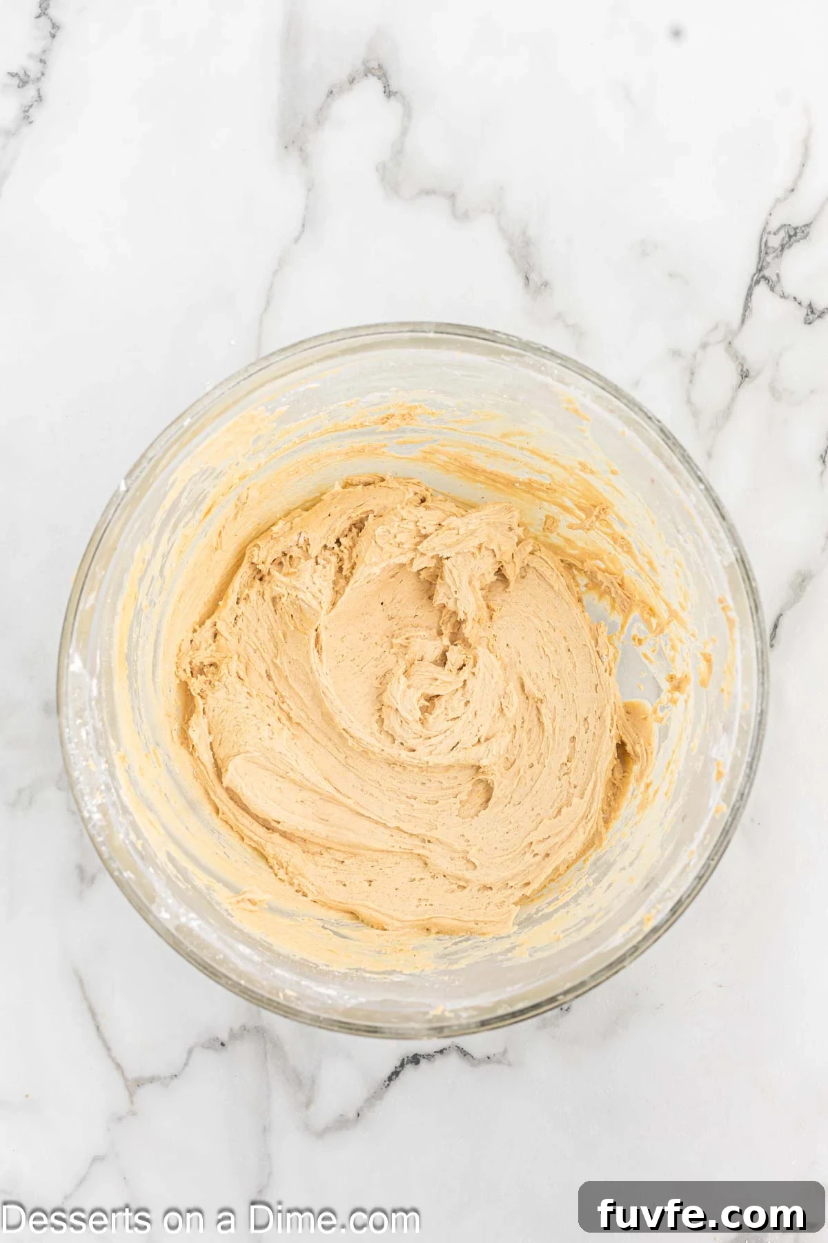 Frosting combined in mixing bowl.