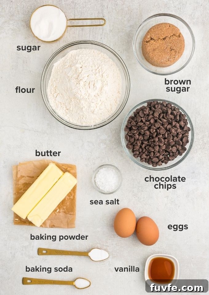 Chewy Sea Salt Chocolate Chip Cookies Recipe 3 Ingredients for chocolate chip cookies