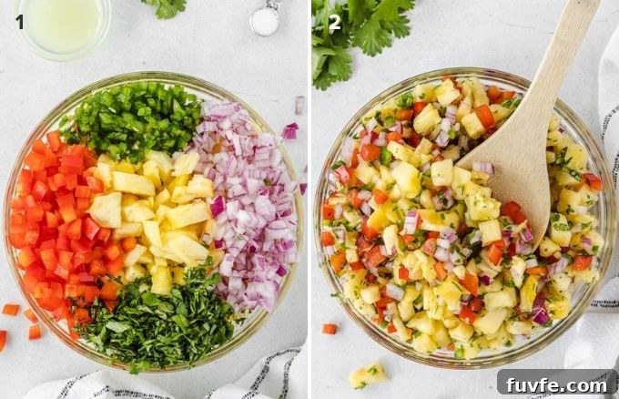 Zesty Pineapple Salsa Recipe with Lime and Cilantro 5 How to make pineapple salsa