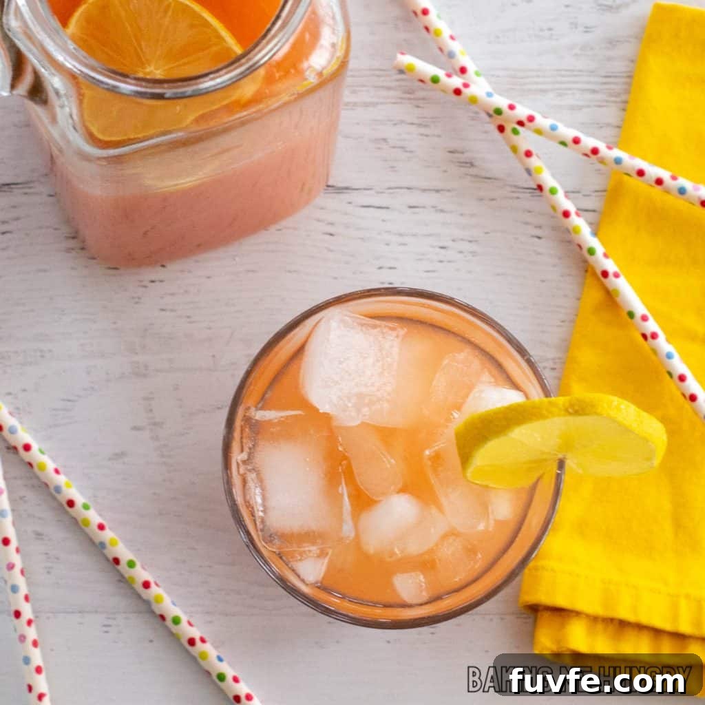 overhead shot of the lemonade tea recipe