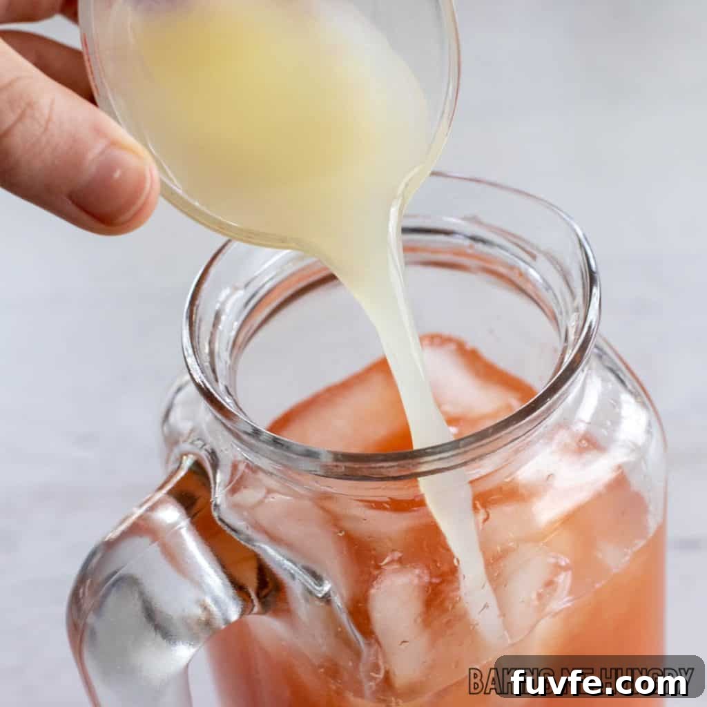 lemon juice being added