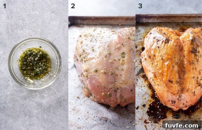 How to roast a turkey breast collage