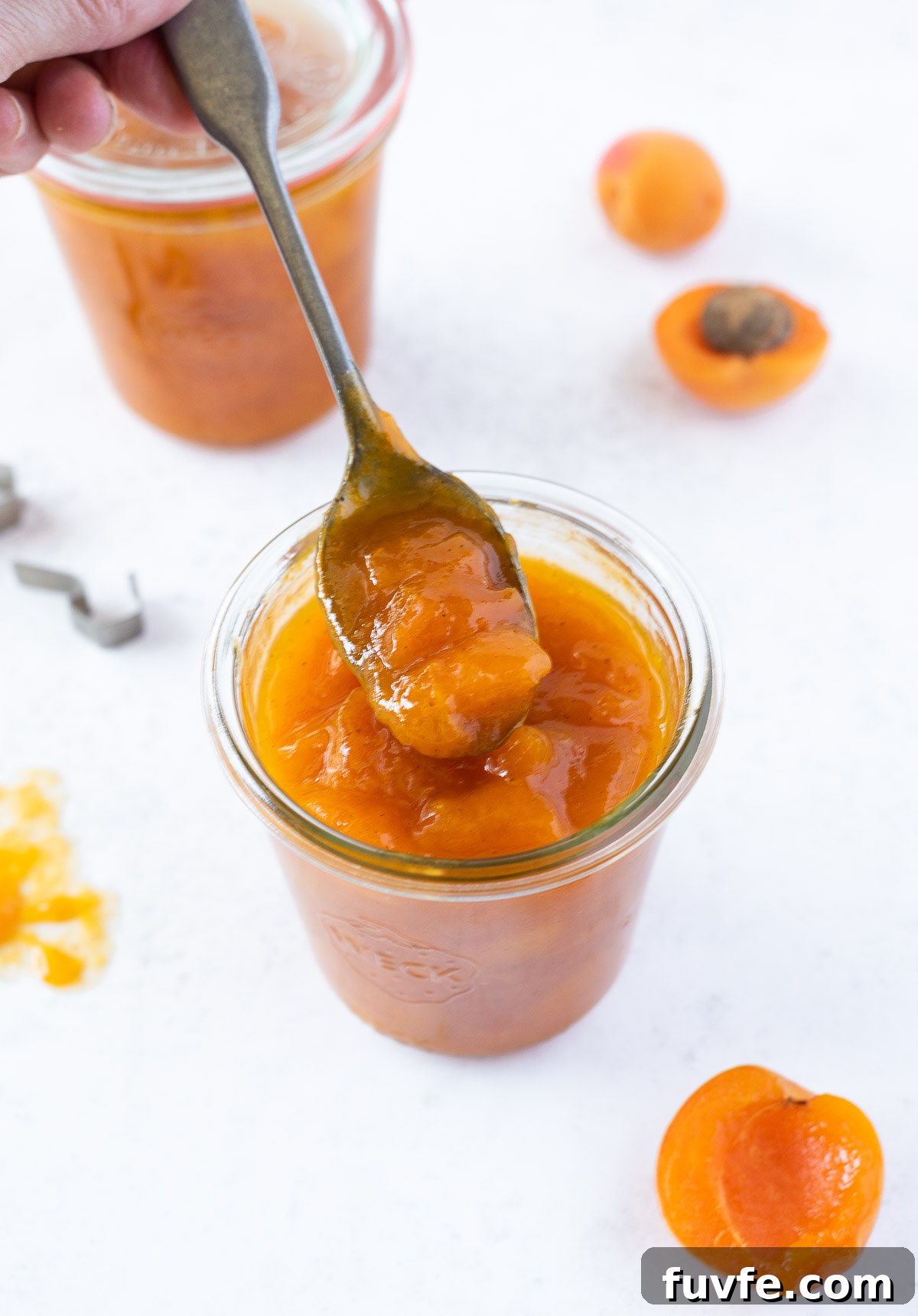 How to Make Small-Batch Apricot Jam 7 spoonful of apricot jam close up