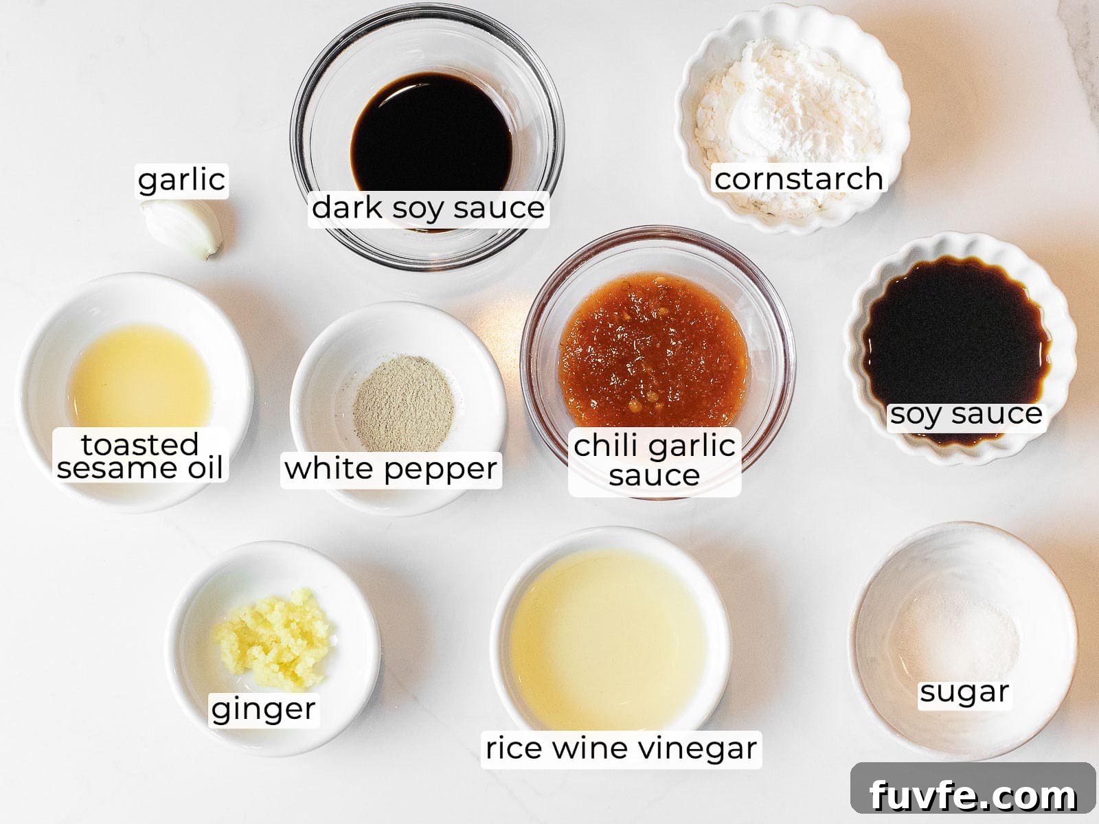 ingredients for Chinese hot and sour soup