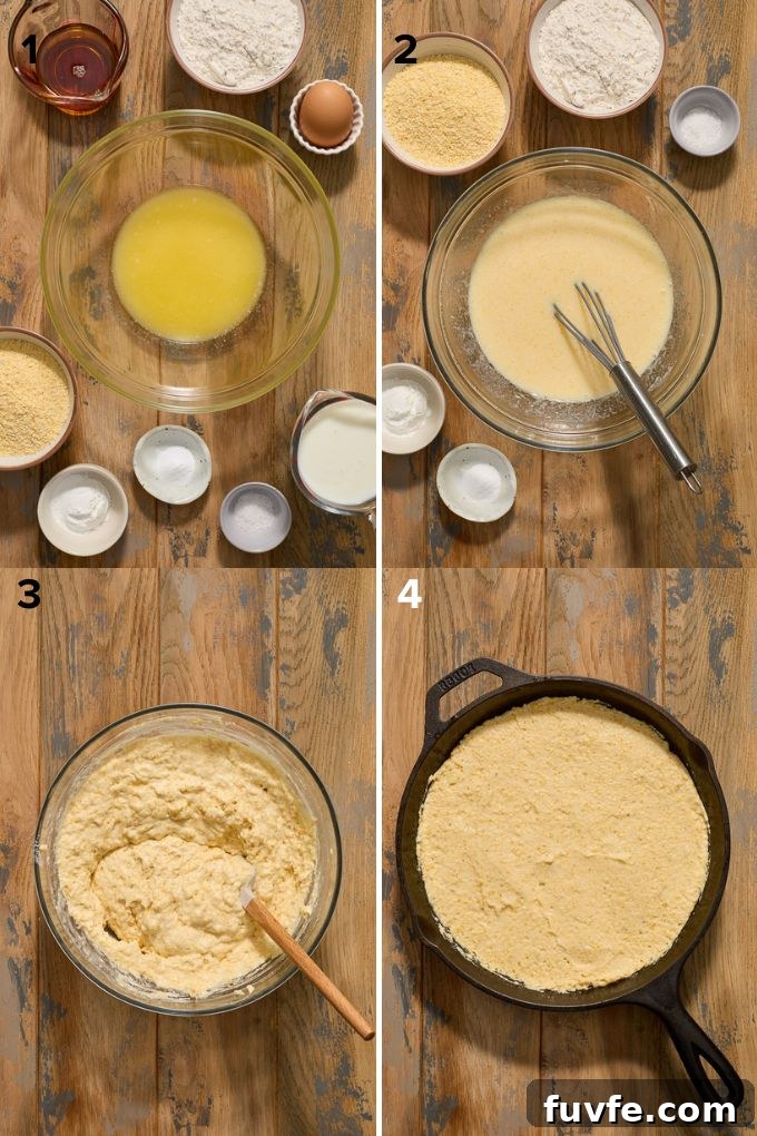 Homemade Skillet Cornbread Recipe 5 How to make cornbread in a cast iron skillet.