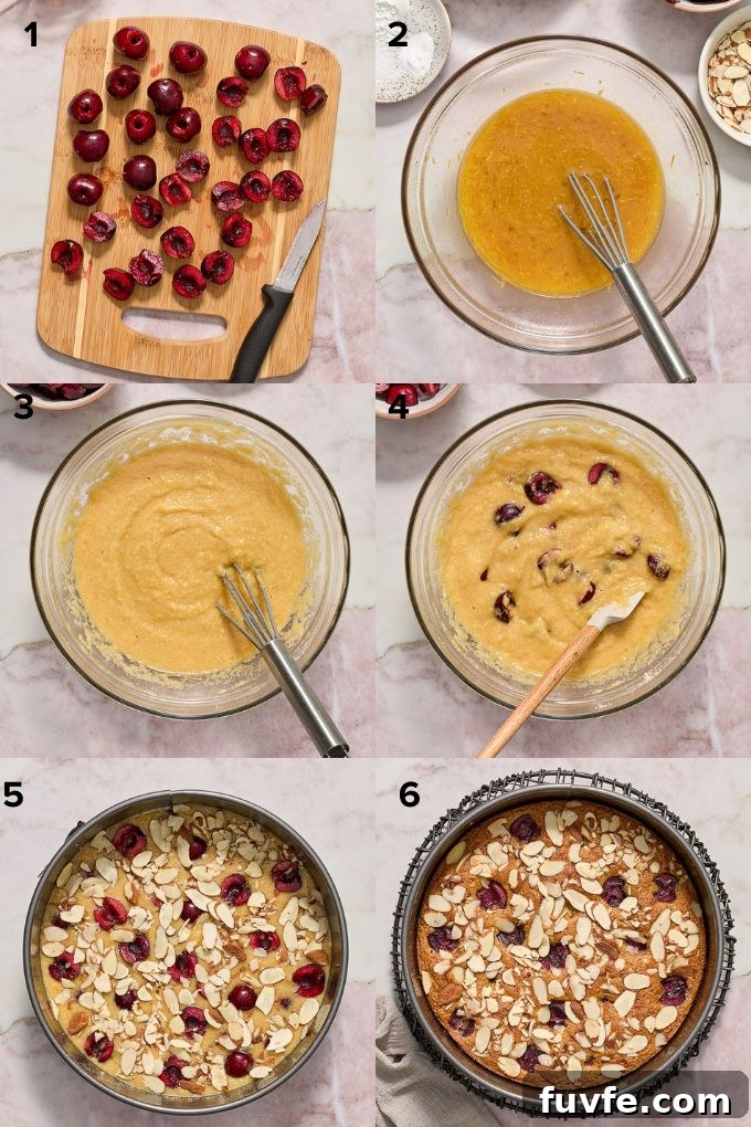 How to make cherry and almond cake.