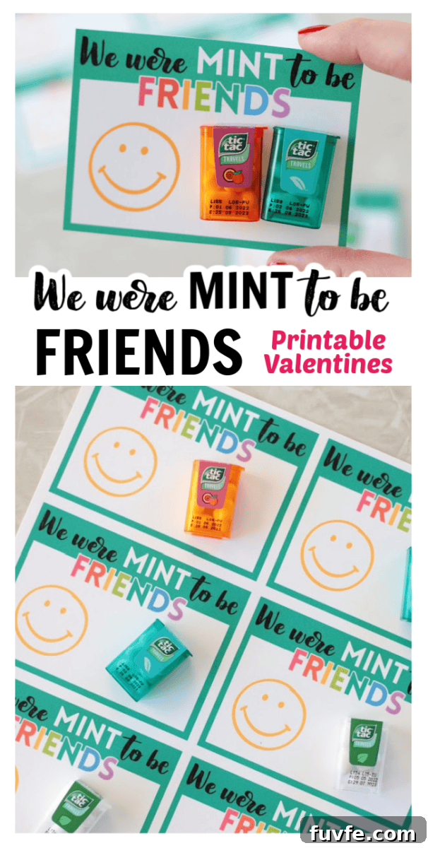 mint to be friends valentine printables