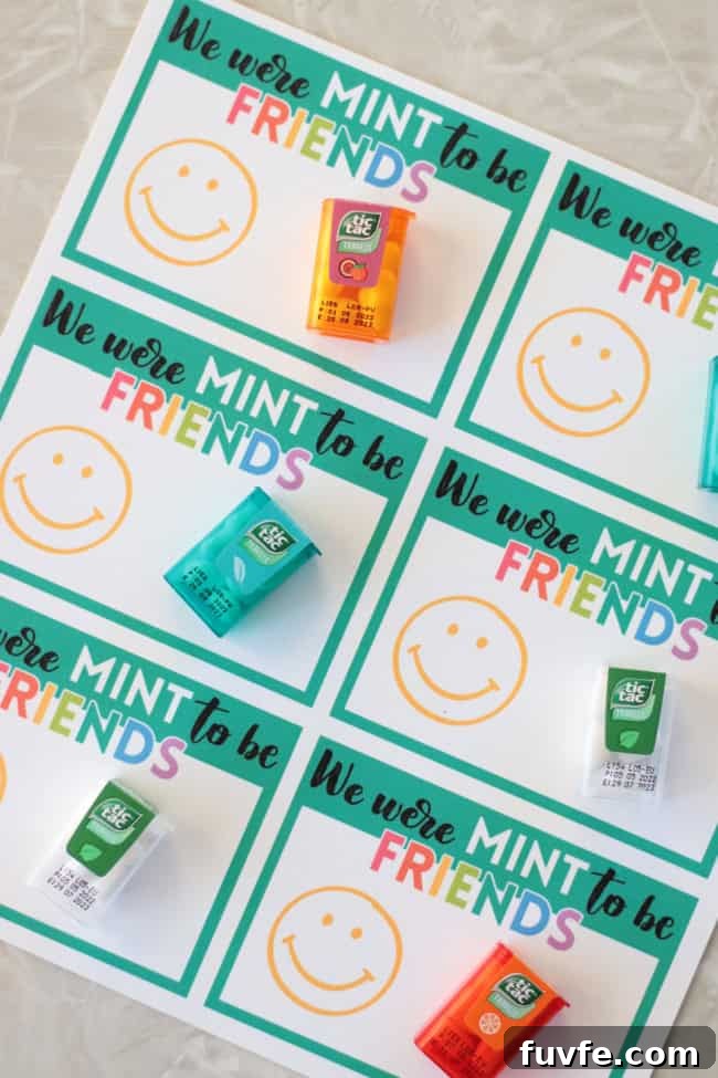we were mint to be friends valentine printables