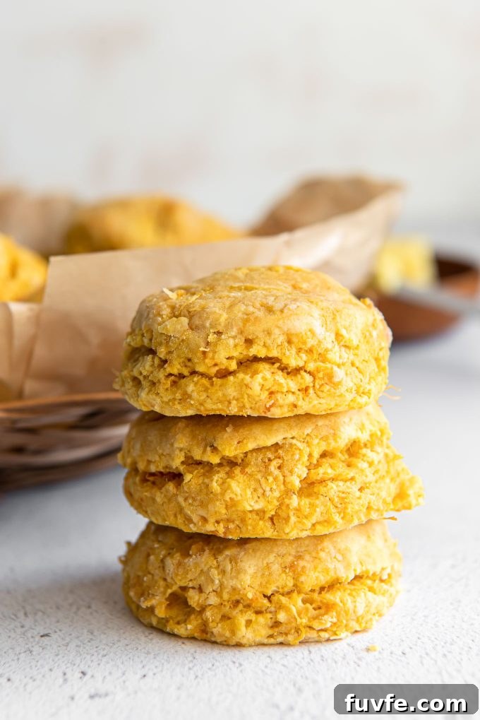 Flaky Southern Sweet Potato Biscuits Recipe 2 Stack of sweet potato biscuits