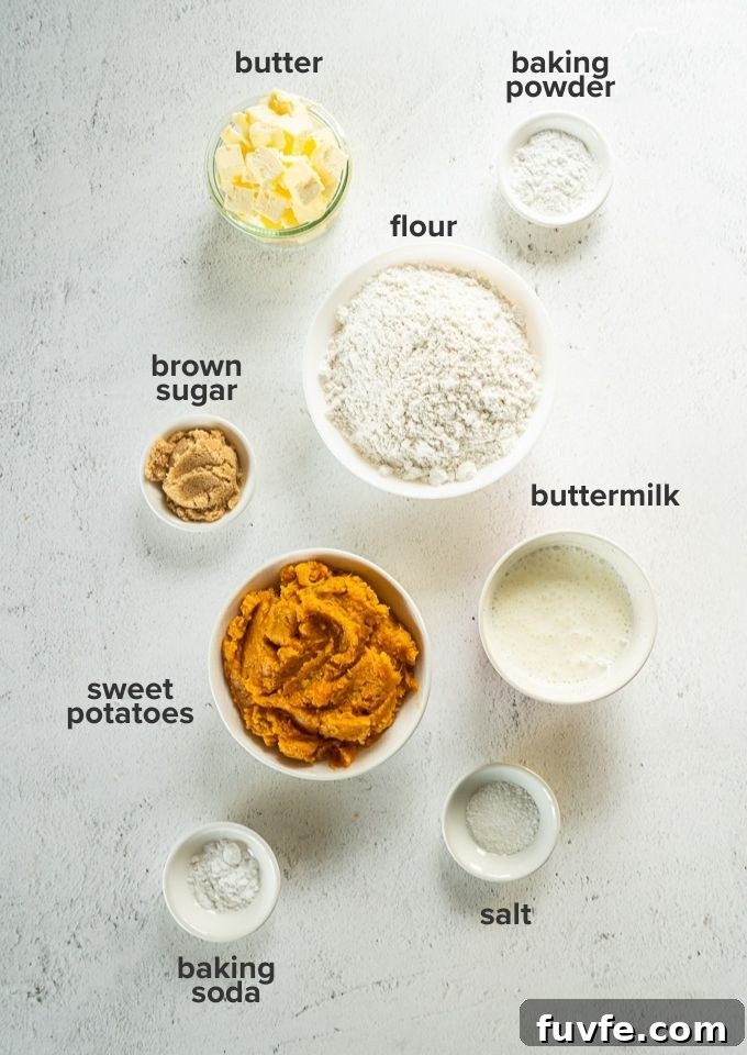 Flaky Southern Sweet Potato Biscuits Recipe 4 Sweet potato biscuit recipe ingredients