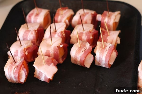Bacon-Wrapped Butternut Squash Bites: Crispy Savory Appetizers 5 bacon-wrapped butternut