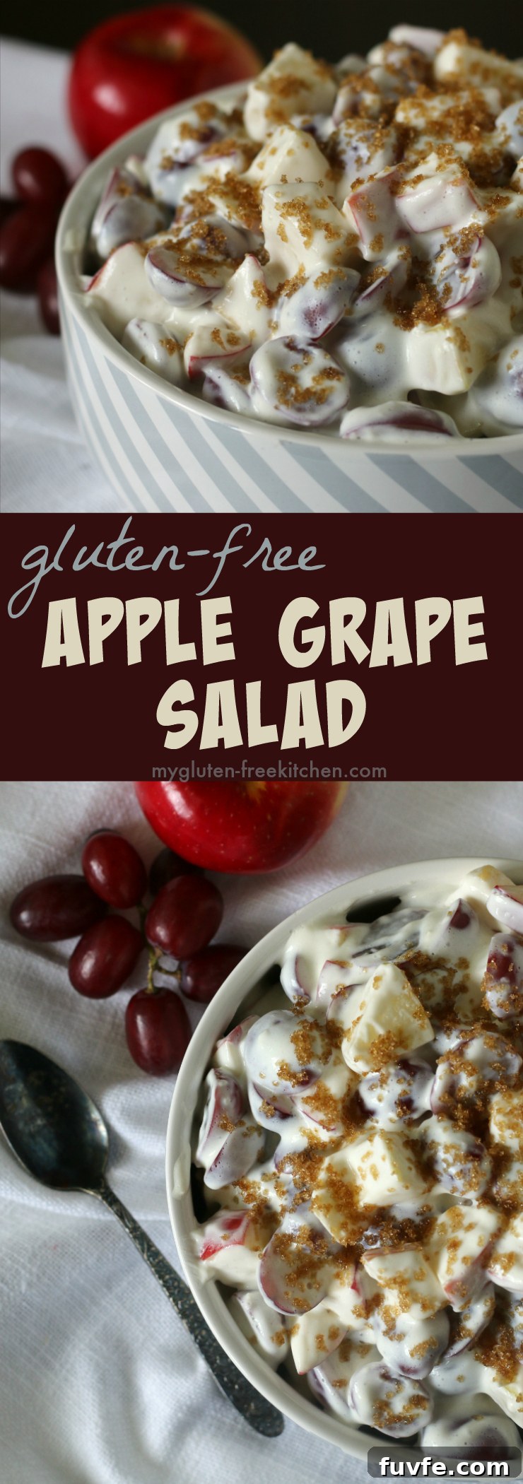 Gluten-Free Apple and Grape Salad Recipe for Fresh Fall Sides 8 Apple Grape Salad naturally gluten-free recipe. Favorite side dish throughout the year!