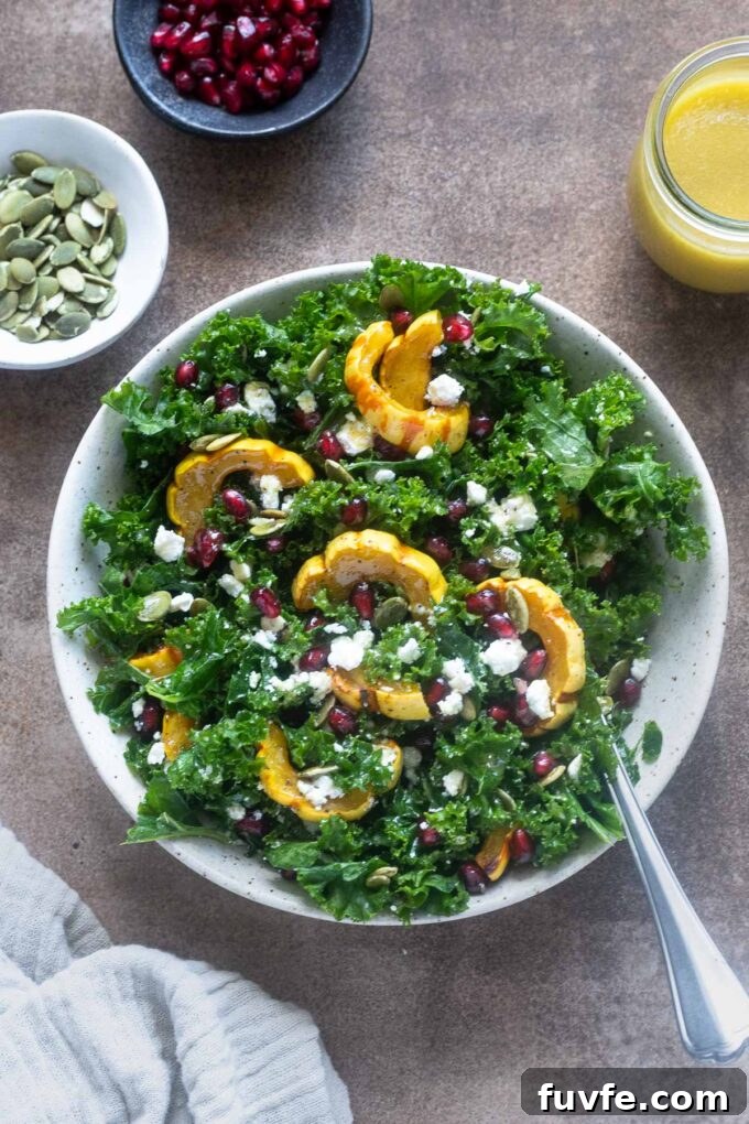 Roasted Delicata Squash Salad with Maple Vinaigrette 7 Roasted Delicata Squash Salad tossed in a serving bowl.