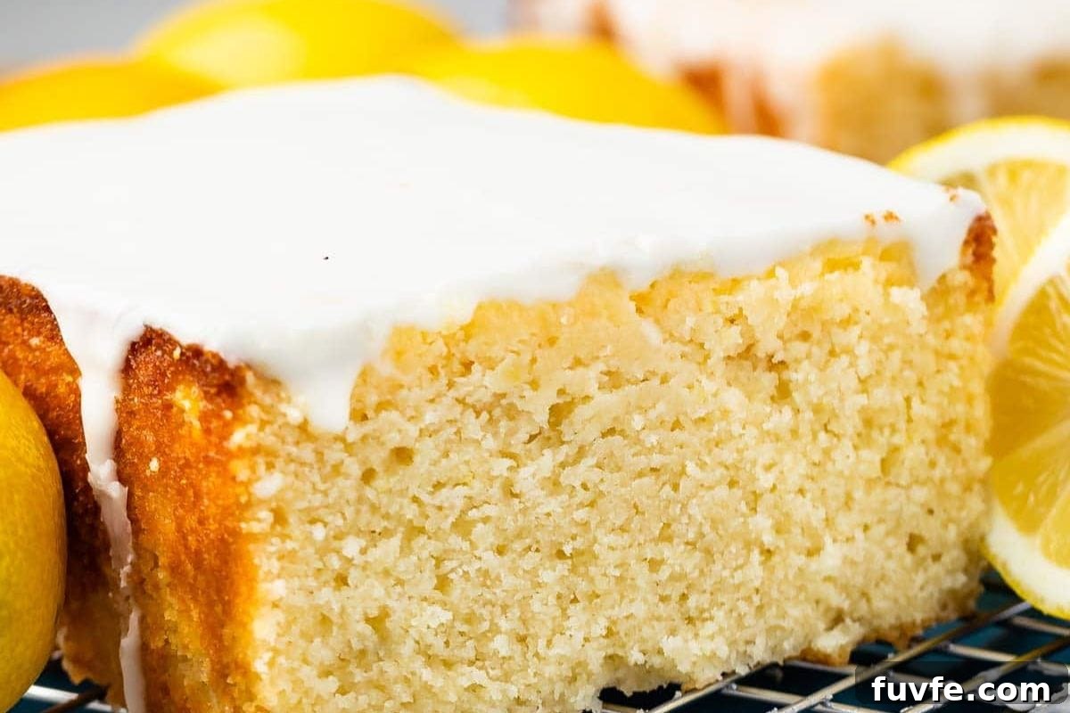 Lemon pound cake with glaze