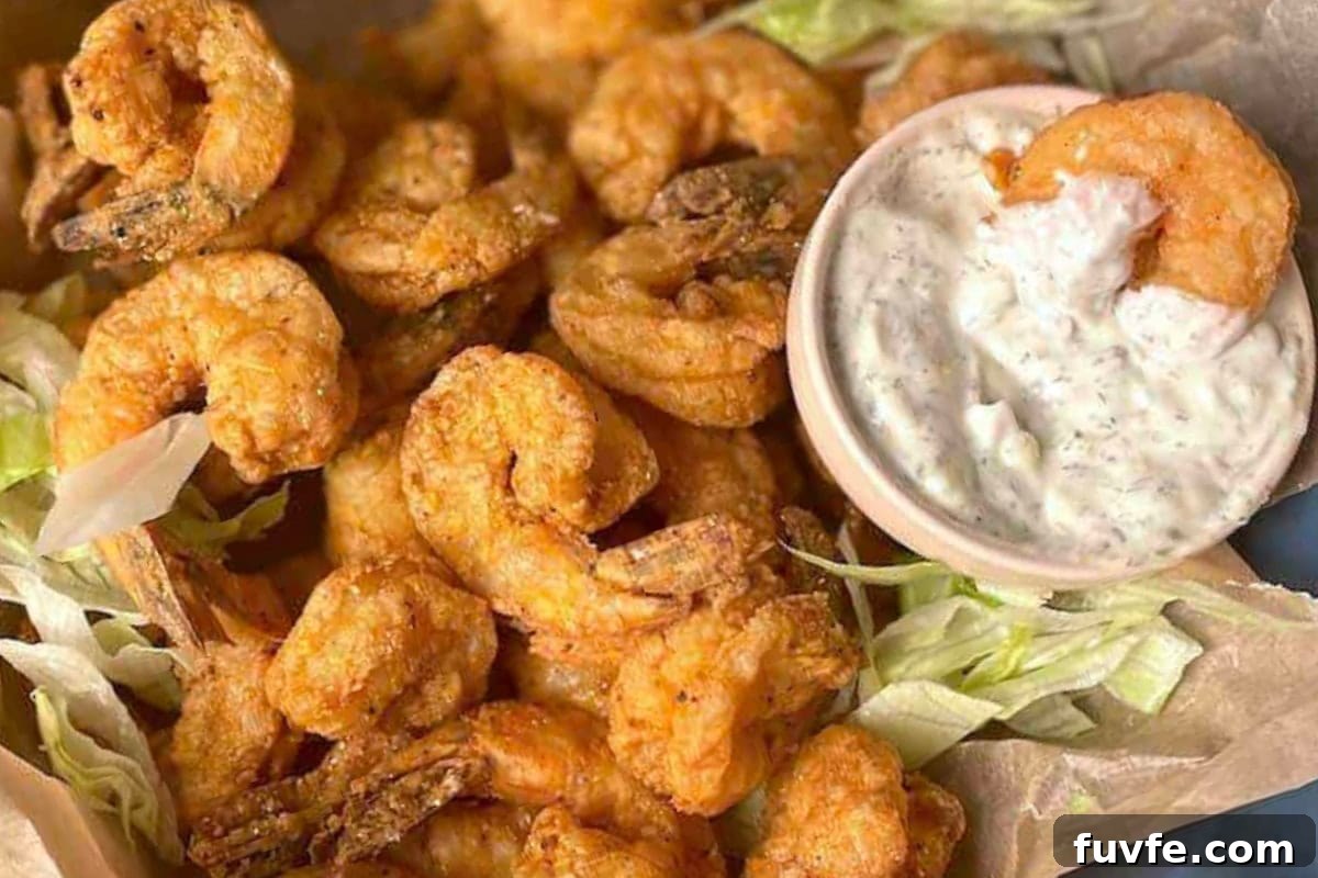 Plate of fried shrimp