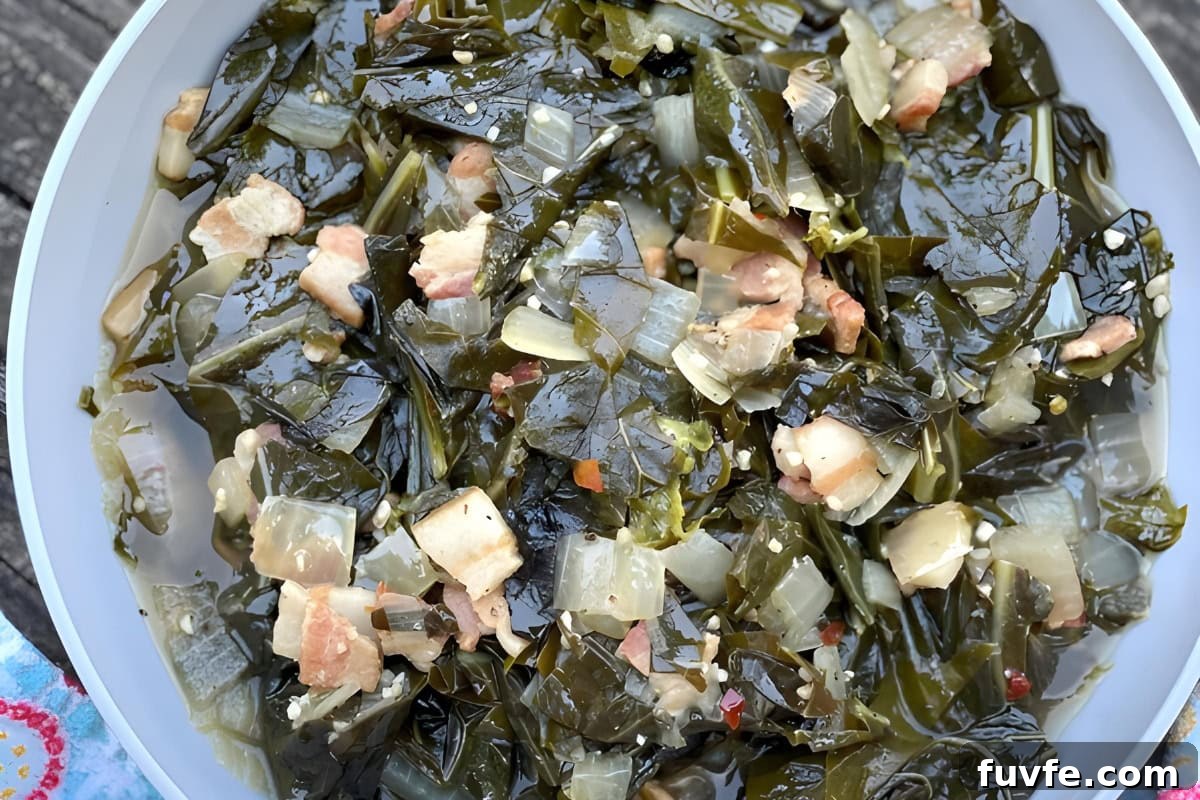Bowl of collard greens