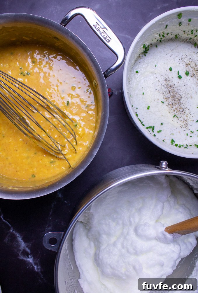 egg souffle ingredients: eggs, egg whites, spices