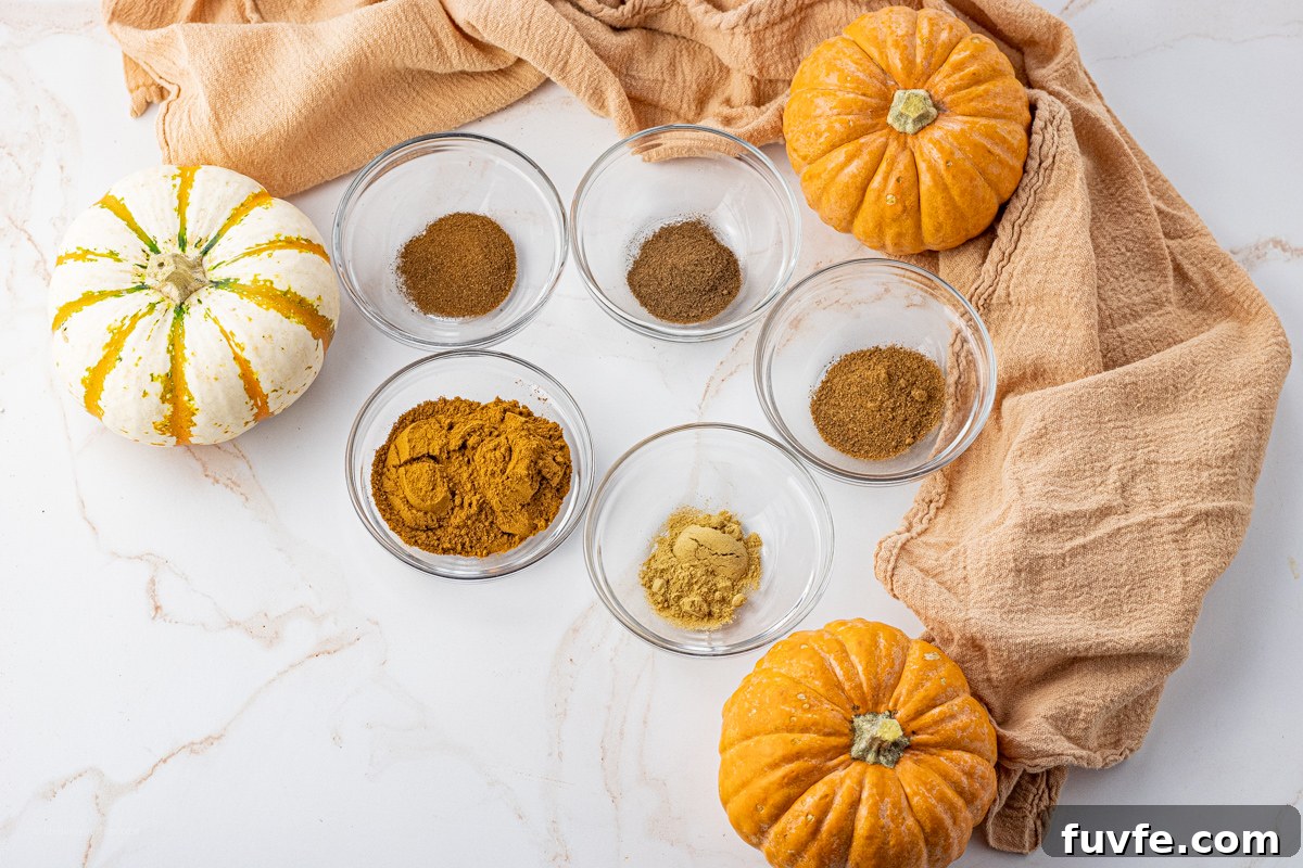 How to Make Pumpkin Pie Spice at Home for Perfect Fall Baking 3 5 small bowls filled with different spices