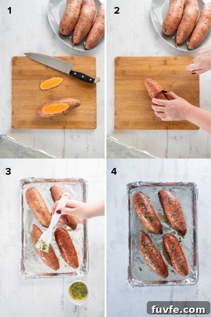 how to make hasselback sweet potatoes