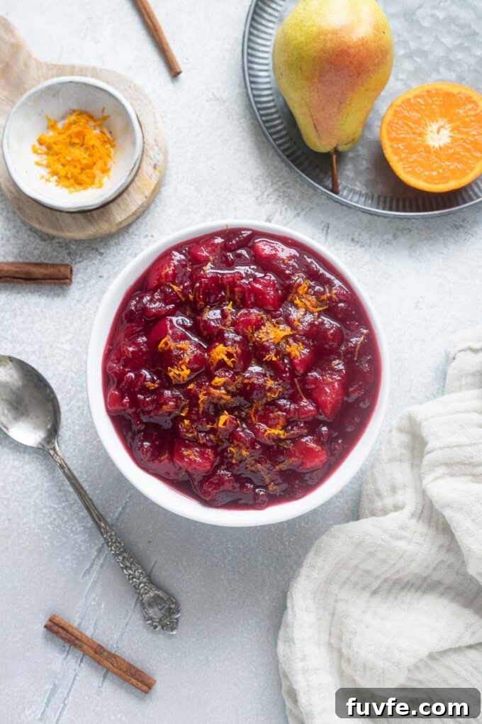 Cranberry port sauce in a bowl.