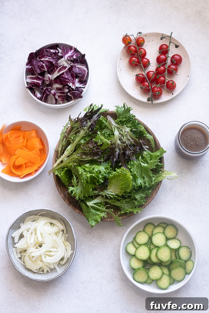 Insalata mista recipe ingredients.