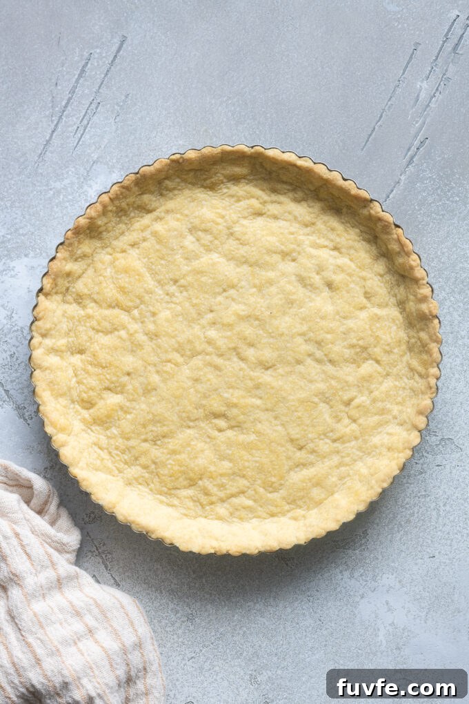 Pate sucree in a tart pan.