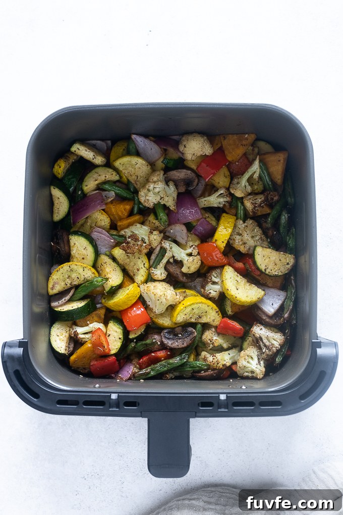 Crispy Air Fryer Roasted Vegetables 10 Roasted vegetables in air fryer.