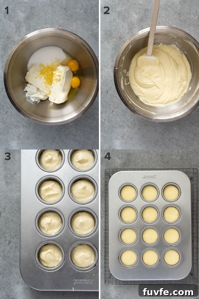 How to make mini lemon cheesecakes.