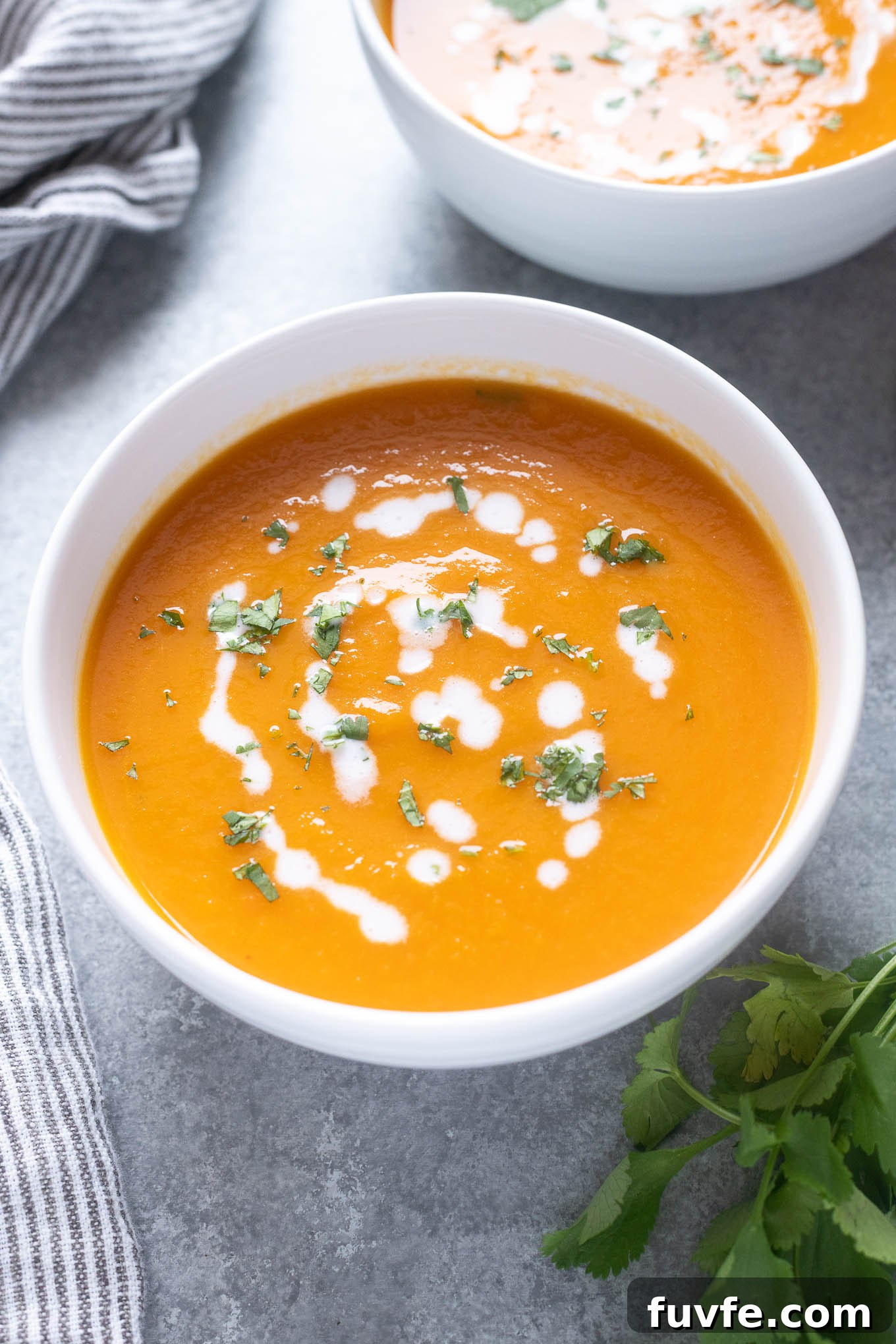 October Produce Guide: Fruits and Vegetables in Season 8 Carrot ginger soup topped with coconut milk and cilantro